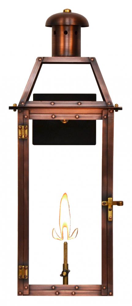 The CopperSmith Oakley 26" Tall Copper Gas Wall Mount Outdoor Light Lantern Sconce