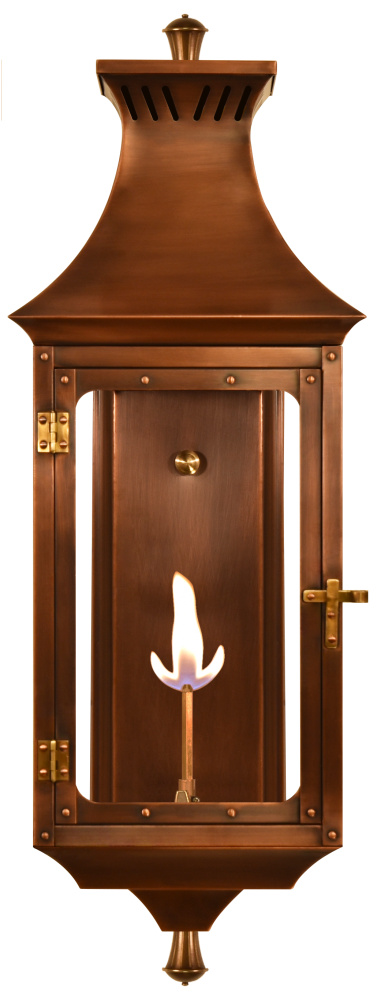 The CopperSmith Biltmore Collection Pinnacle 30" Tall Copper Gas Wall Mount Outdoor Light Lanter
