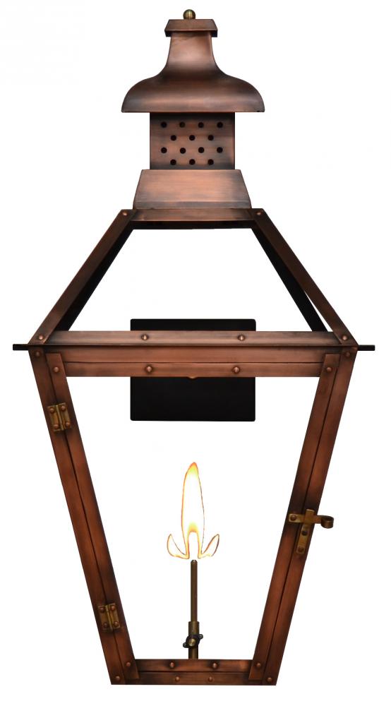 The CopperSmith Pebble Hill 26" Tall Copper Gas Wall Mount Outdoor Light Lantern Sconce
