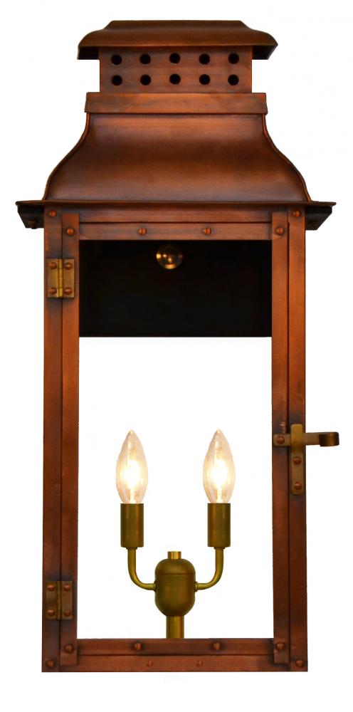 The CopperSmith Palmetto Street 19" Tall Copper Electric Wall Mount Outdoor Light Lantern Sconce