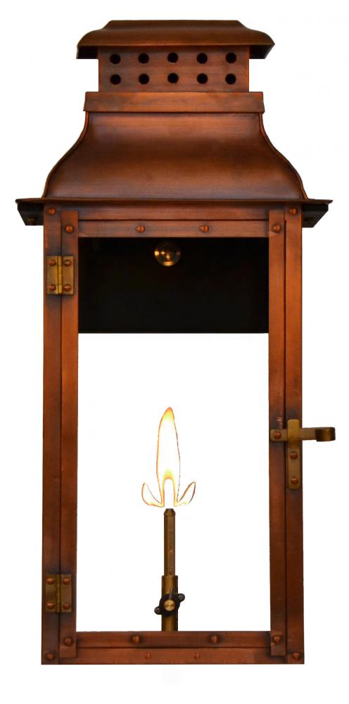 The CopperSmith Palmetto Street 19" Tall Copper Gas Wall Mount Outdoor Light Lantern Sconce
