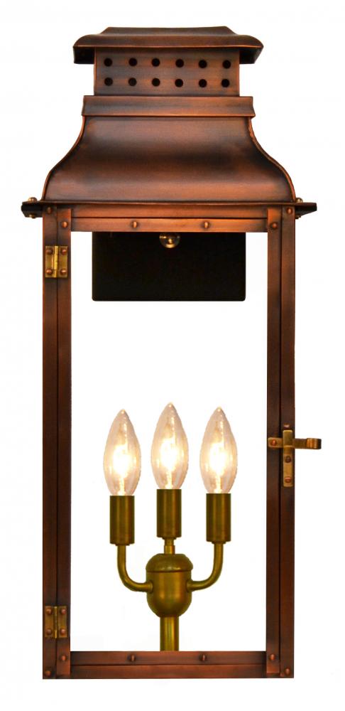 The CopperSmith Palmetto Street 24" Tall Copper Electric Wall Mount Outdoor Light Lantern Sconce