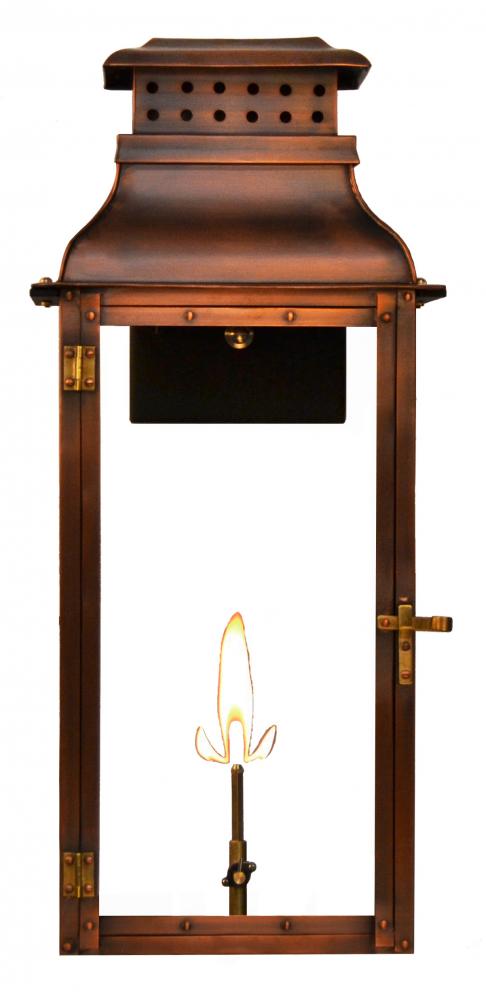 The CopperSmith Palmetto Street 24" Tall Copper Gas Wall Mount Outdoor Light Lantern Sconce