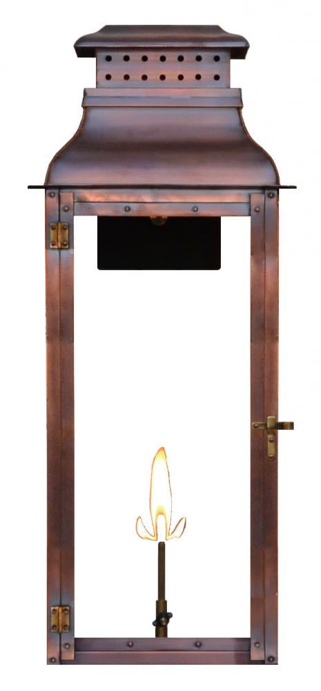 The CopperSmith Palmetto Street 29" Tall Copper Gas Wall Mount Outdoor Light Lantern Sconce