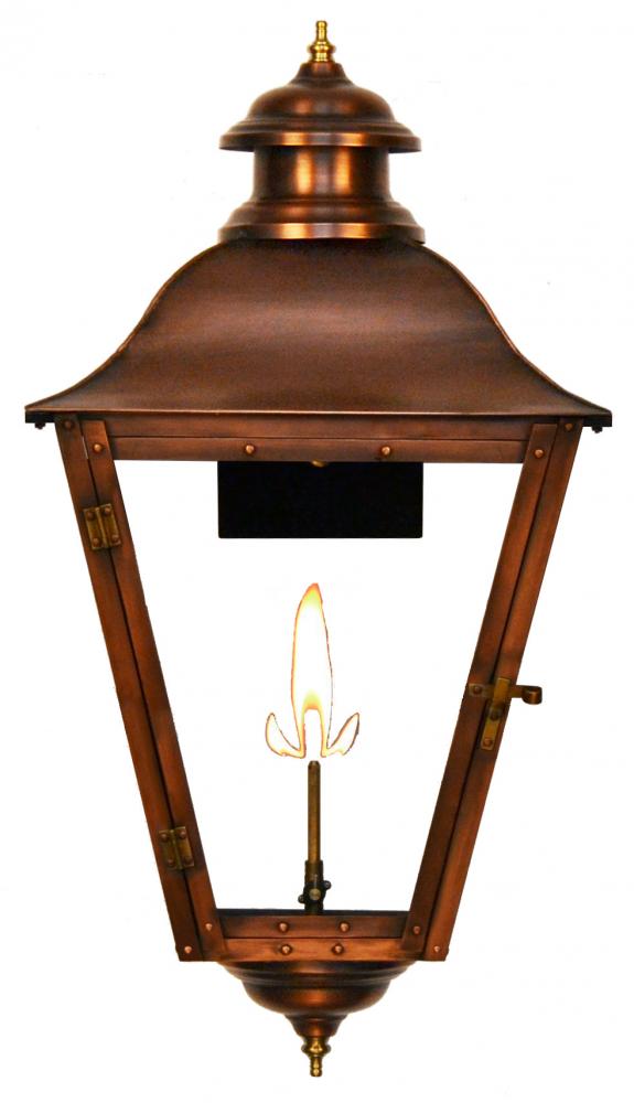 The CopperSmith State Street 33" Tall Copper Gas Wall Mount Outdoor Light Lantern Sconce