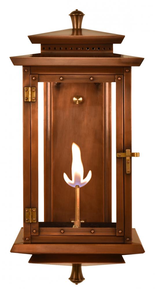 The CopperSmith Biltmore Collection Traveler 31" Tall Copper Gas Wall Mount Outdoor Light Lanter