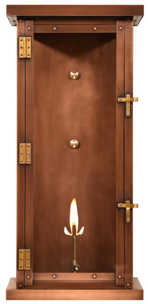 The CopperSmith Vieira 22" Tall Copper Gas Wall Mount Outdoor Light Lantern Sconce