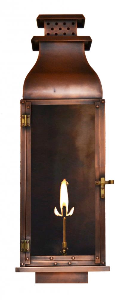 The CopperSmith Water Street 28" Tall Copper Gas Wall Mount Outdoor Light Lantern Sconce