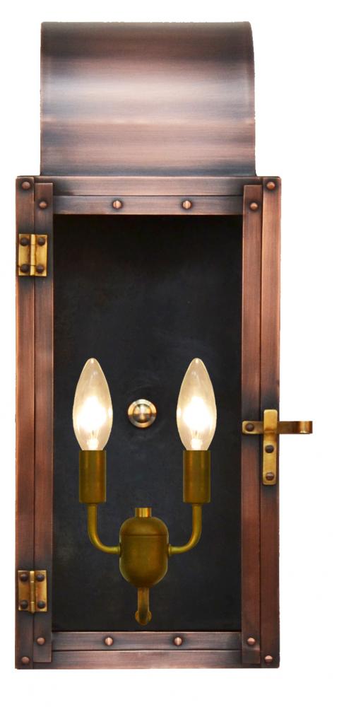 The CopperSmith Whitney 18" Tall Copper Electric Wall Mount Outdoor Light Lantern Sconce