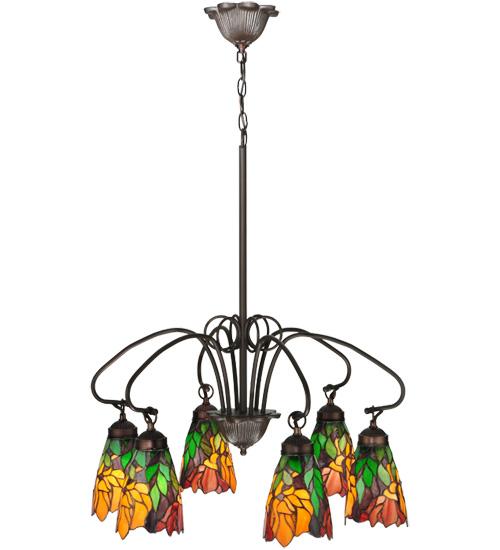 26" Wide Iris 6 Light Chandelier