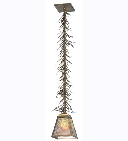 7" Square Winter Pine Mini Pendant