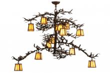 Meyda Green 147539 - 50"L Pine Branch Valley View 12 LT Chandelier