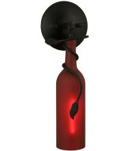 Meyda Green 65456 - 5"W Tuscan Vineyard Frosted Red Wine Bottle Wall Sconce