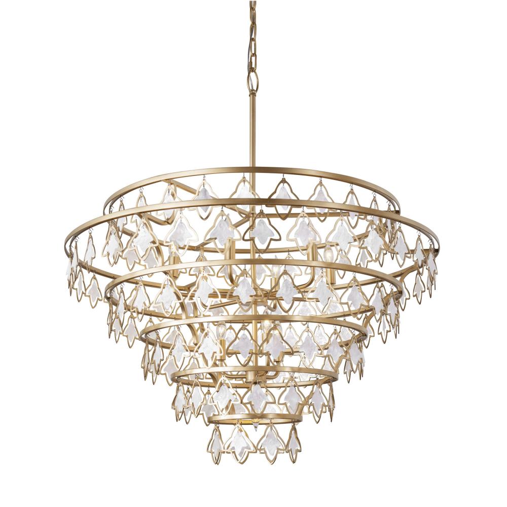 Fleur 10-Lt Chandelier - French Gold