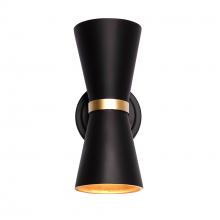 Varaluz 390W02MBFG - Mad Hatter 2-Lt Sconce - Matte Black/French Gold