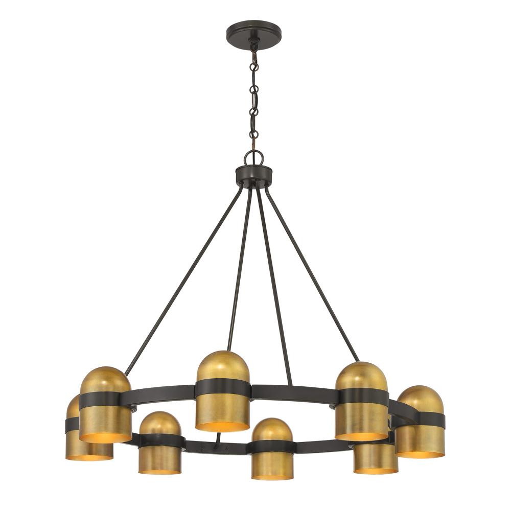 Andover 8-Light Chandelier in Mediterranean Bronze and Riviera Brass