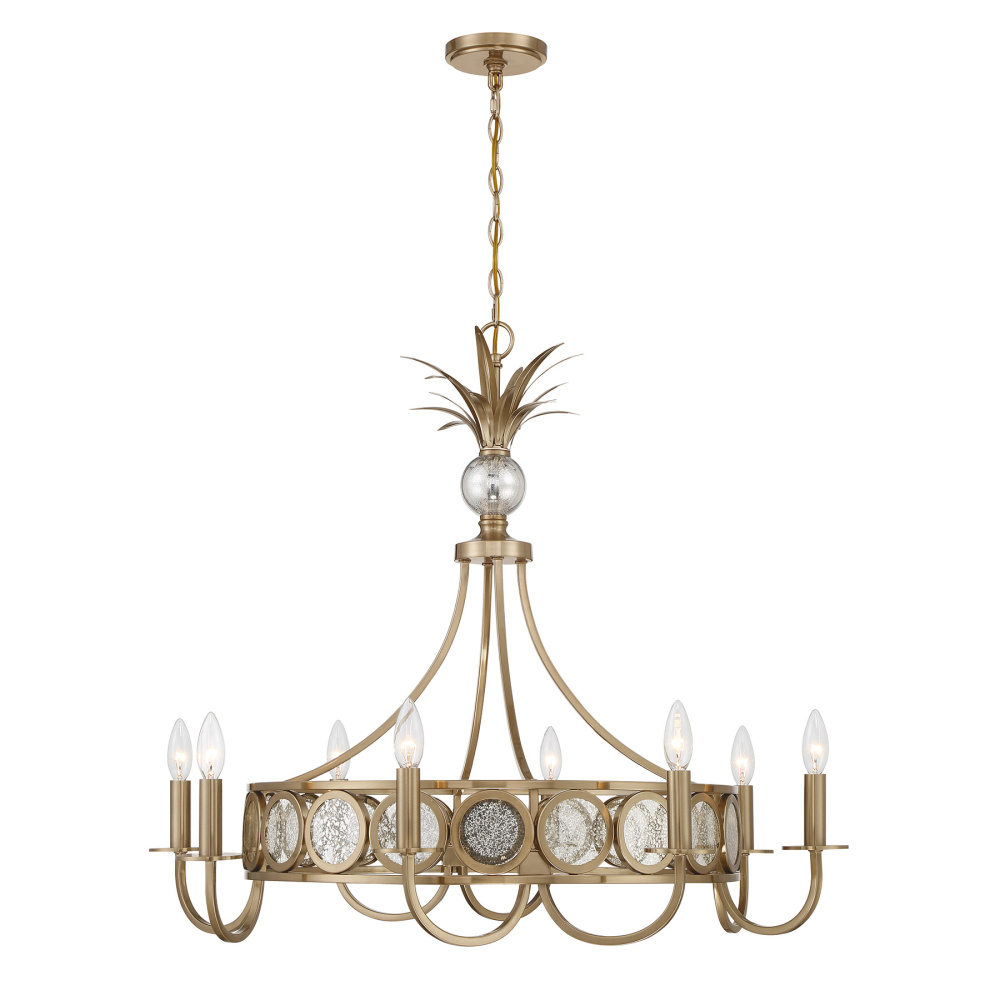 Hearst 8-Light Chandelier in Noble Brass