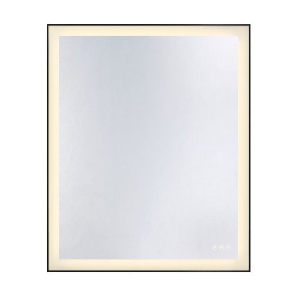 Paulding LED Rectangle Frontlit Mirror with Black Frame