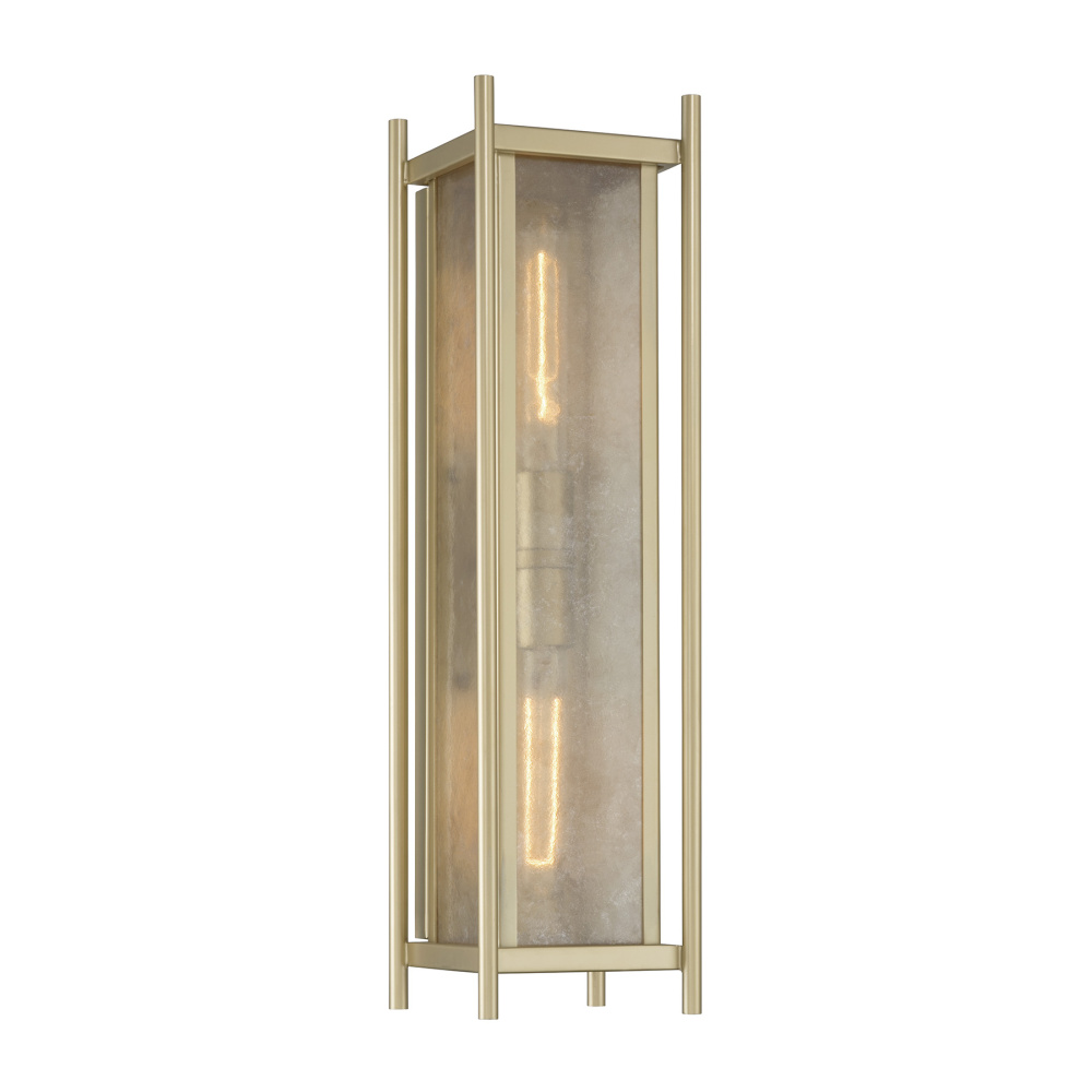 Jacobs 2-Light Outdoor Wall Lantern in Serene Brass