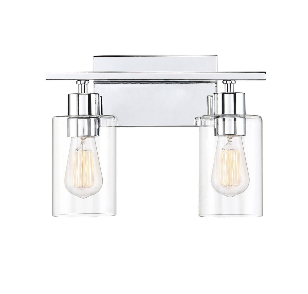 Lambert 2-Light Bathroom Vanity Light in Polished Chrome