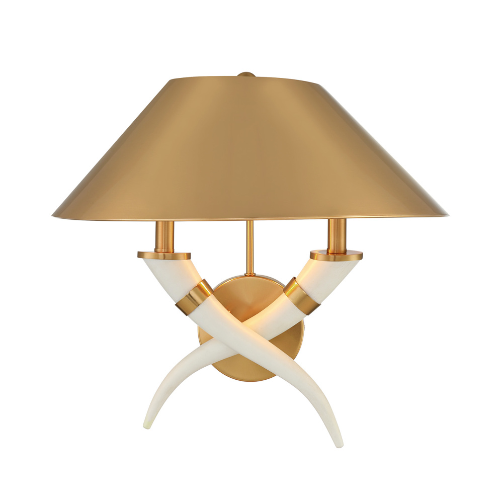 Hearne 2-Light Wall Sconce in Warm Brass by Dann Foley