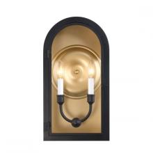 Savoy House 5-411-331 - Grotto 2-Light Outdoor Wall Lantern in Matte Black with Vintage Gold