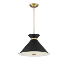 Savoy House 7-2416-3-143 - Lamar 3-Light Pendant in Matte Black with Warm Brass Accents