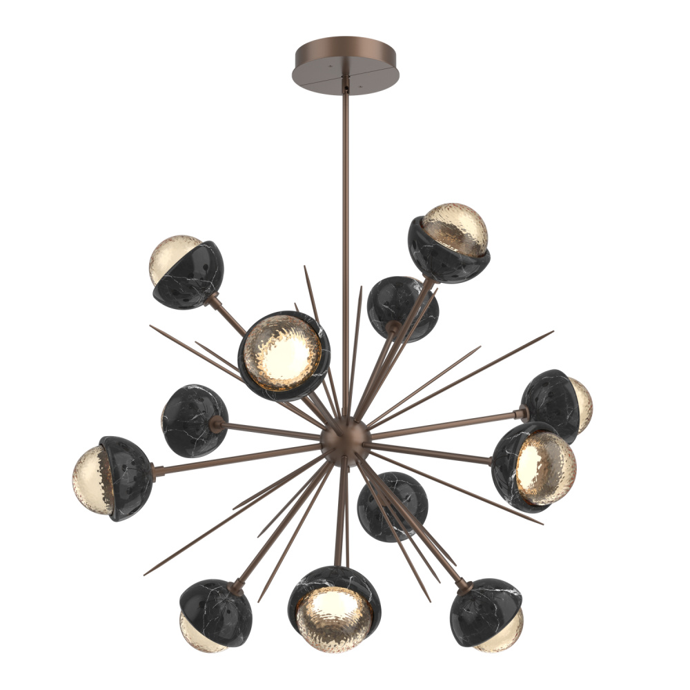 Cabochon Chandelier Large Pendant Burnished Bronze