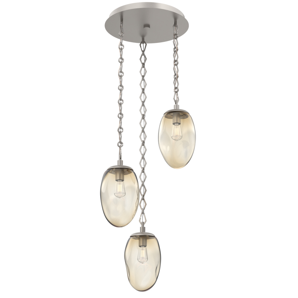 Meteo Round 3pc Multi-Pendant with Chain (Bulb)