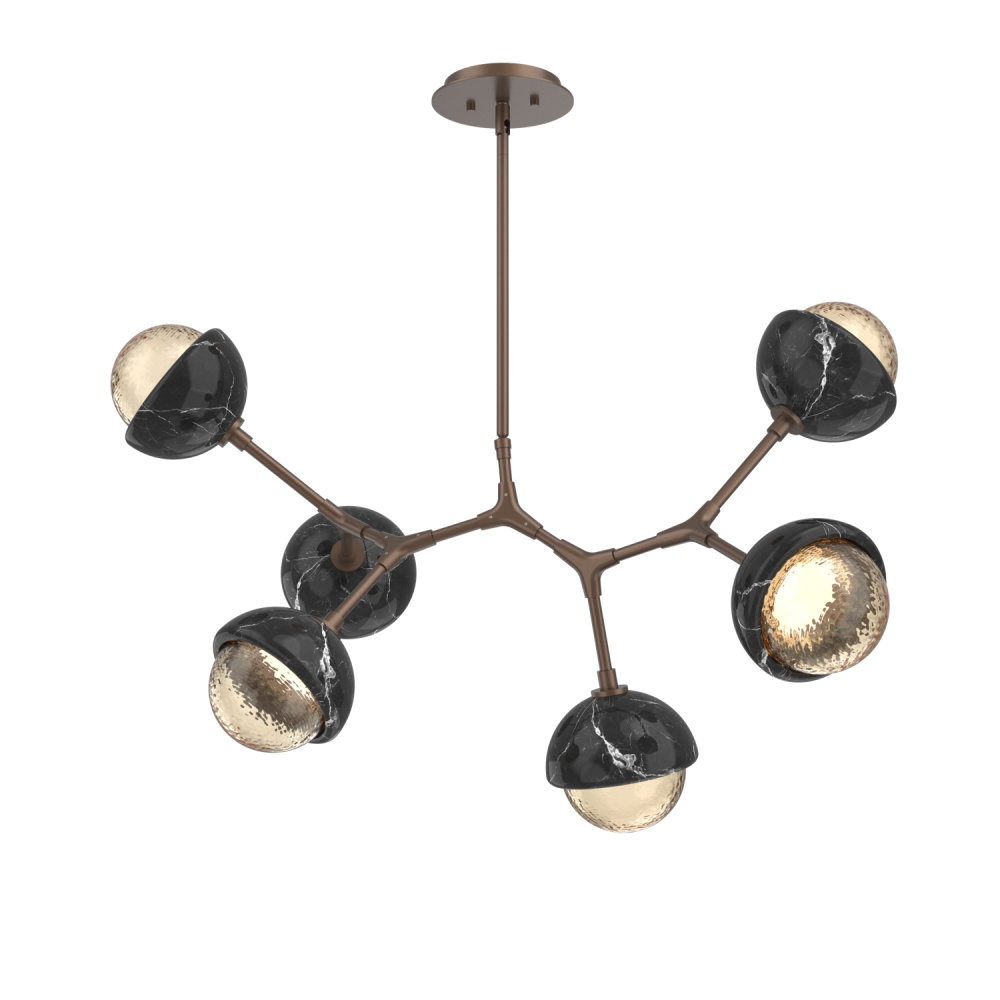 Cabochon Linear Suspension Light Billiard Light Burnished Bronze