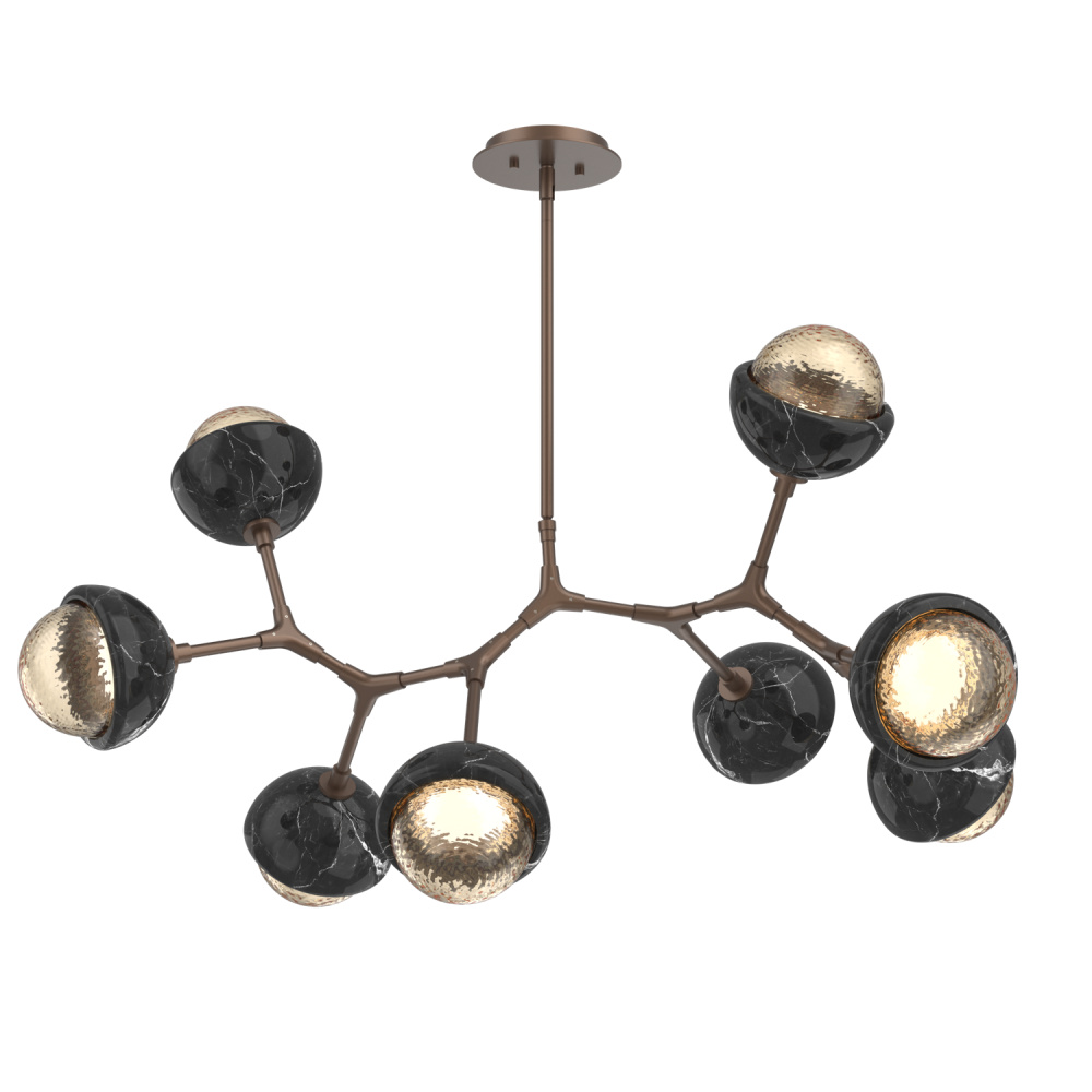 Cabochon Linear Suspension Light Billiard Light Burnished Bronze
