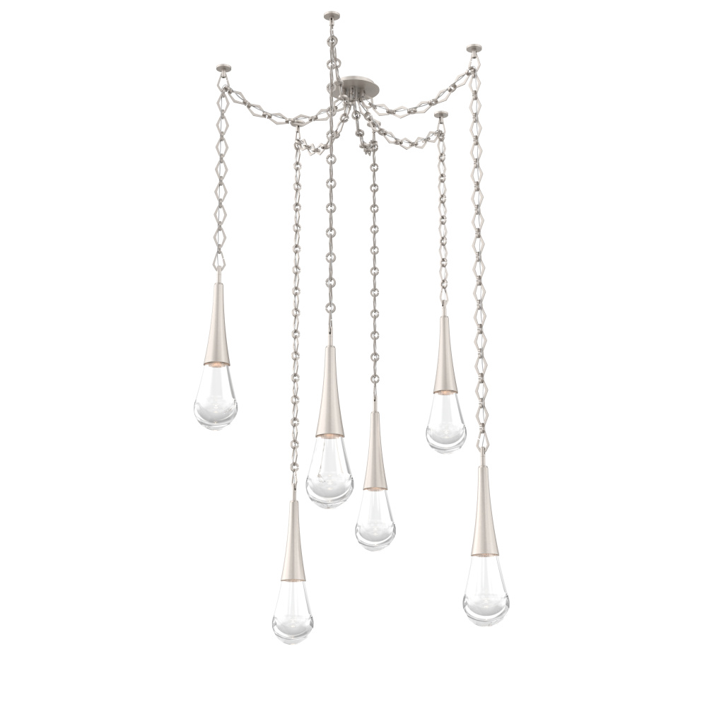 Raindrop Multi Light Pendant Beige Silver