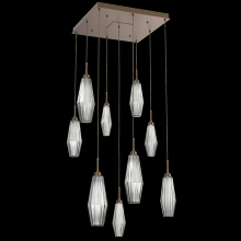 Hammerton CHB0049-09-FB-RS-C01-L1 - Aalto Square 9pc Multi-Pendant