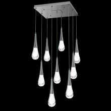 Hammerton CHB0078-09-GM-C-C01-L1 - Raindrop Square 9pc Multi-Pendant