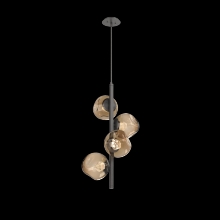 Hammerton CHB0086-T4-GP-ZB-001-L1 - Luna 4pc Twisted Vine-Graphite-Zircon Inner - Bronze Outer-Threaded Rod Suspension-LED 2700K