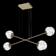 Hammerton PLB0086-M2-GB-GC-CA1-L1 - Luna Double Moda-Gilded Brass-Geo Inner - Clear Outer-Stainless Cable-LED 2700K