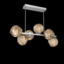 Hammerton PLB0086-T6-CS-FB-001-L1 - Luna 6pc Twisted Branch-Classic Silver-Floret Inner - Bronze Outer-Threaded Rod Suspension-LED 2700K