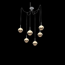 Hammerton SCB0093-06-CS-B-C01-L3-TR - Cabochon Round 6pc Swag Multi-Pendant