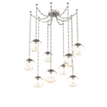 Hammerton SNB0062-09-BS-A-CH1-E2 - Aster Bulb Multi Light Pendant Multi Port Canopy Beige Silver
