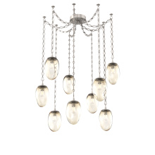 Hammerton SNB0063-09-BS-A-CH1-E2 - Meteo Bulb Multi Light Pendant Multi Port Canopy Beige Silver