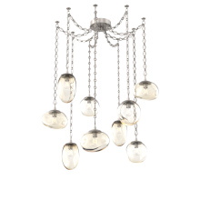 Hammerton SNB0065-09-BS-A-CH1-E2 - Cosmos Bulb Multi Light Pendant Multi Port Canopy Beige Silver