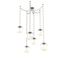 Hammerton SNB0066-06-BS-FA-CH1-L1 - Aster LED Multi Light Pendant Multi Port Canopy Beige Silver