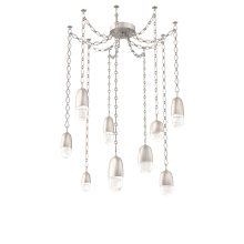 Hammerton SNB0079-09-BS-PC-CH1-L1 - Pebble Multi Light Pendant Beige Silver