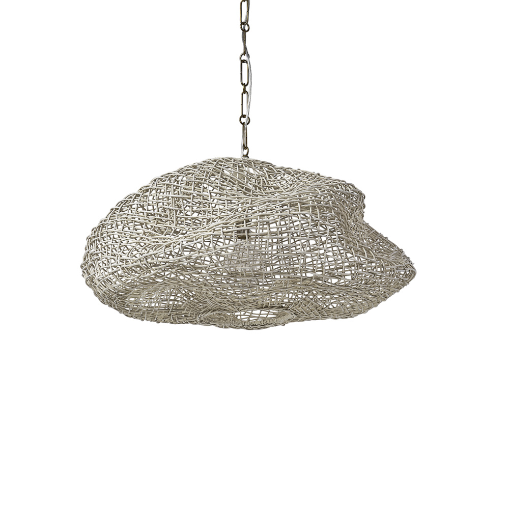 ANDORRA WICKER PENDANT SMALL WHITE