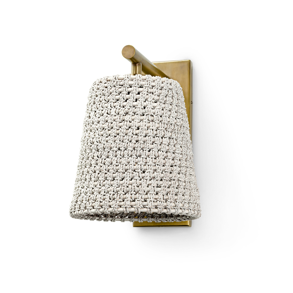 GREEN OAKS SCONCE WHITESAND ANT BRASS