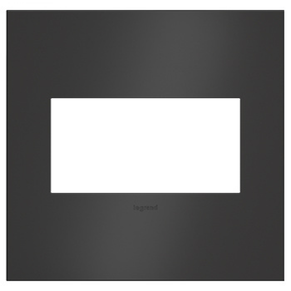 adorne Satin Black Two-Gang Screwless Wall Plate