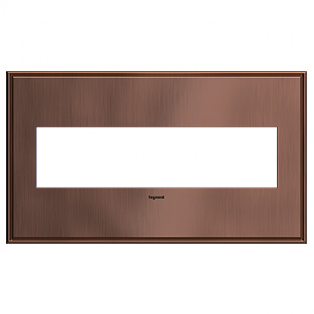 adorne Matte Antique Copper Four-Gang Screwless Wall Plate
