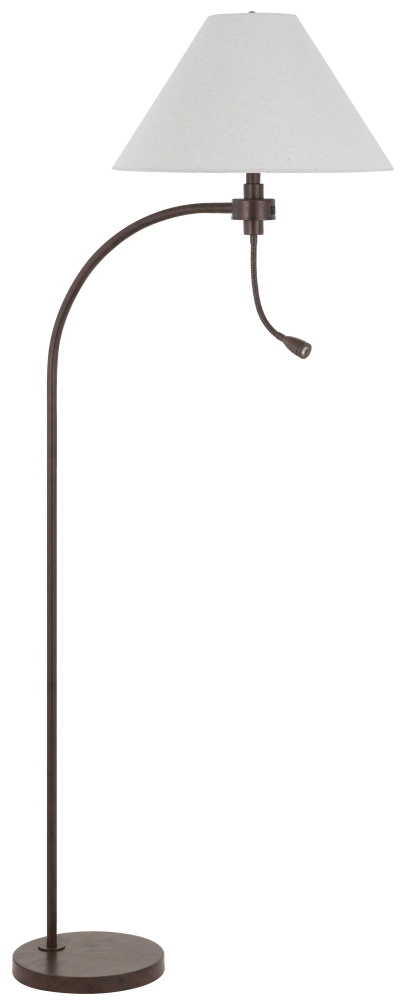 100W 3 Way Ashland Mini Arc Metal Floor Lamp with Gooseneck 2W LED Reading Light