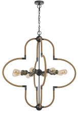 CAL Lighting FX-3819-8 - 60W X 8 Tahoka Metal Chandelier with Burlap Wrapped Frame