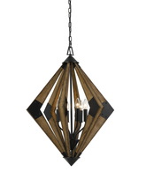 CAL Lighting FX-3679-6 - 60W X 6 Arezzo Wood Chandelier